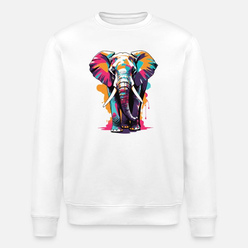 elephant - Stanley/Stella ROLLER Unisex Organic Sweatshirt - white