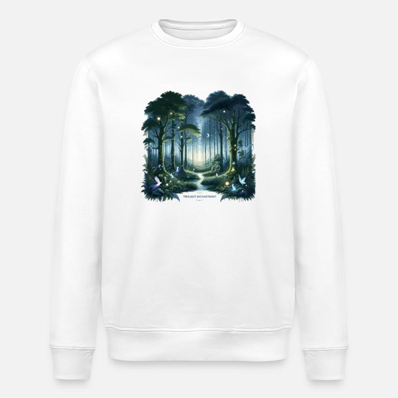 Nachtwald Glühfeenpfad - Stanley/Stella Unisex Bio-Sweatshirt ROLLER - Weiß