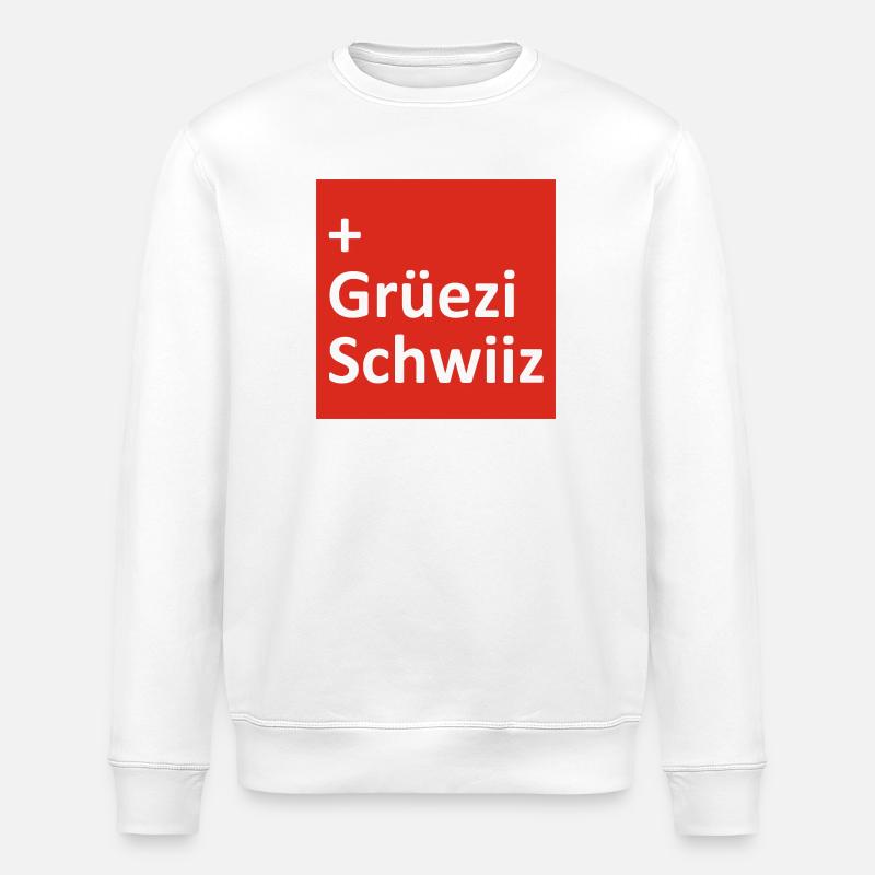 Grüezi - Hopp Schwiiz - Schweiz - Suisse - Sweat bio ROLLER Stanley/Stella Unisexe - blanc