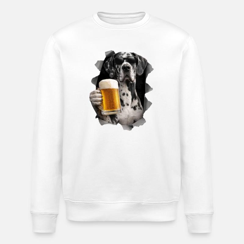 Bière de Dogue Allemande - Sweat bio ROLLER Stanley/Stella Unisexe - blanc