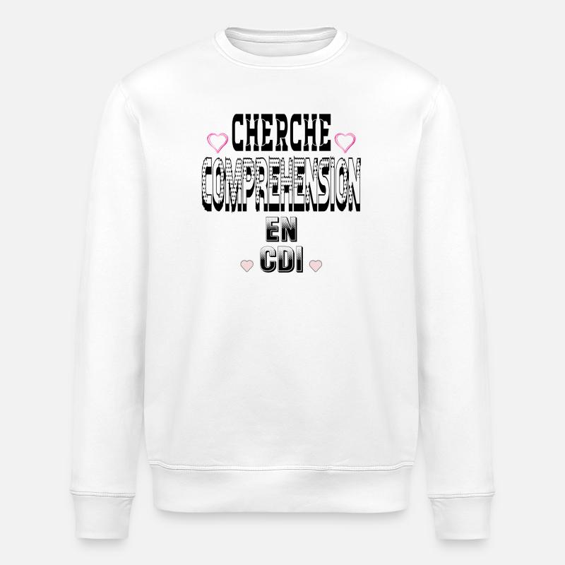 Cherche Compréhension en CDI - Sweat bio ROLLER Stanley/Stella Unisexe - blanc