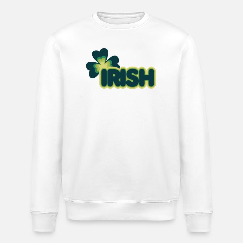 Retro Shamrock Glow - Stanley/Stella ROLLER Unisex Organic Sweatshirt - white
