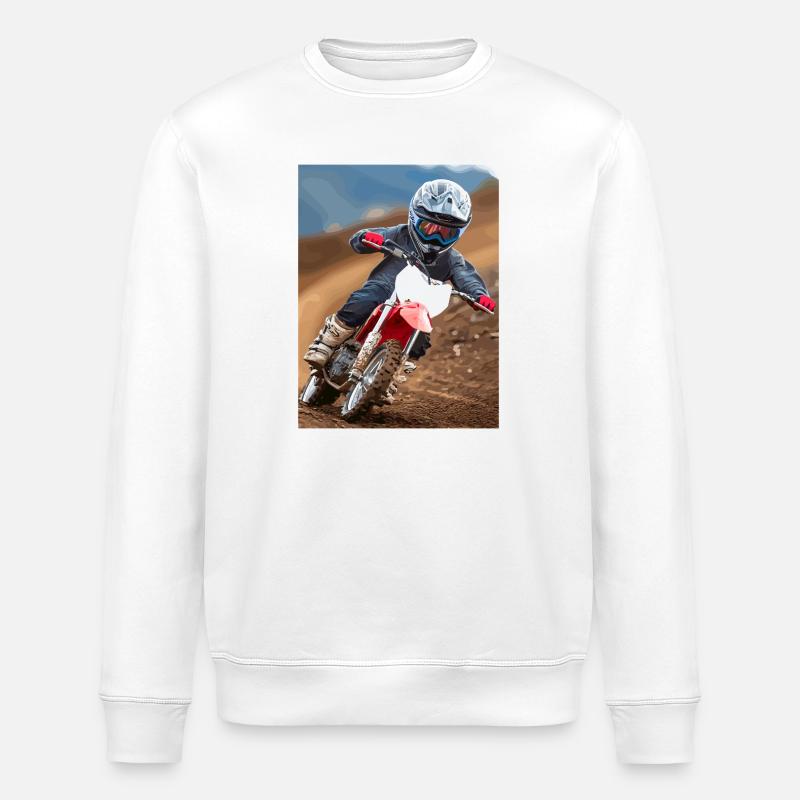 Motocross-Abenteuer im Staub - Stanley/Stella Unisex Bio-Sweatshirt ROLLER - Weiß