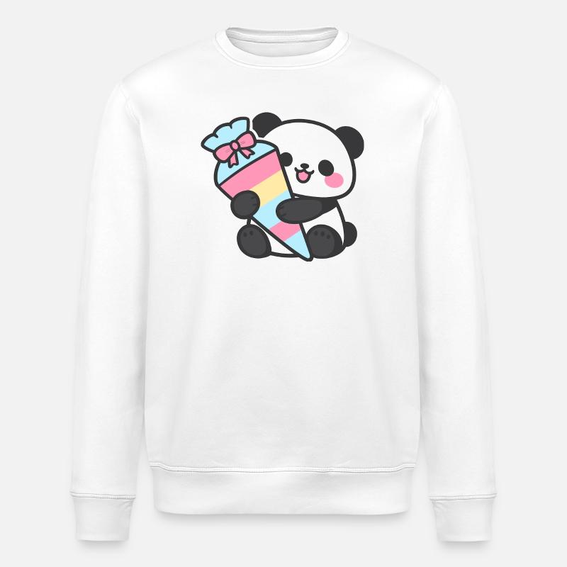 1. Klasse Panda Einschulung Geschenk 2026 - Stanley/Stella Unisex Bio-Sweatshirt ROLLER - Weiß