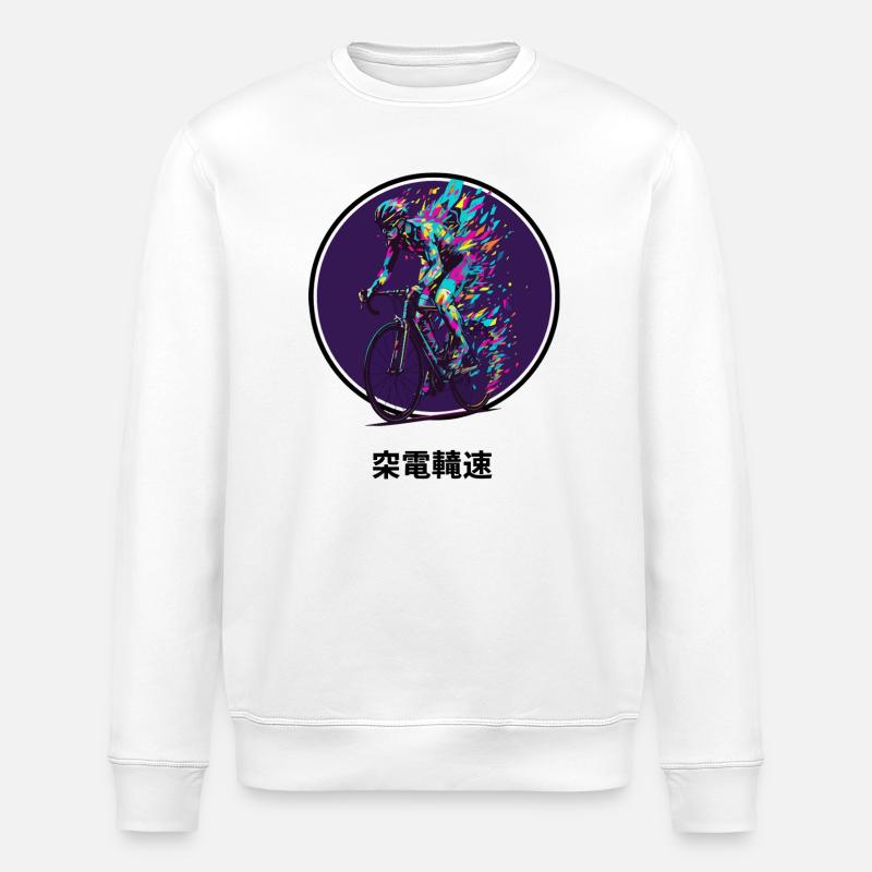 Vibrant Cyclist Burst - Stanley/Stella Unisex Bio-Sweatshirt ROLLER - Weiß