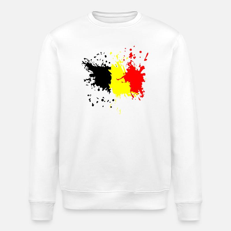 Belgien Splash - Stanley/Stella Unisex Bio-Sweatshirt ROLLER - Weiß