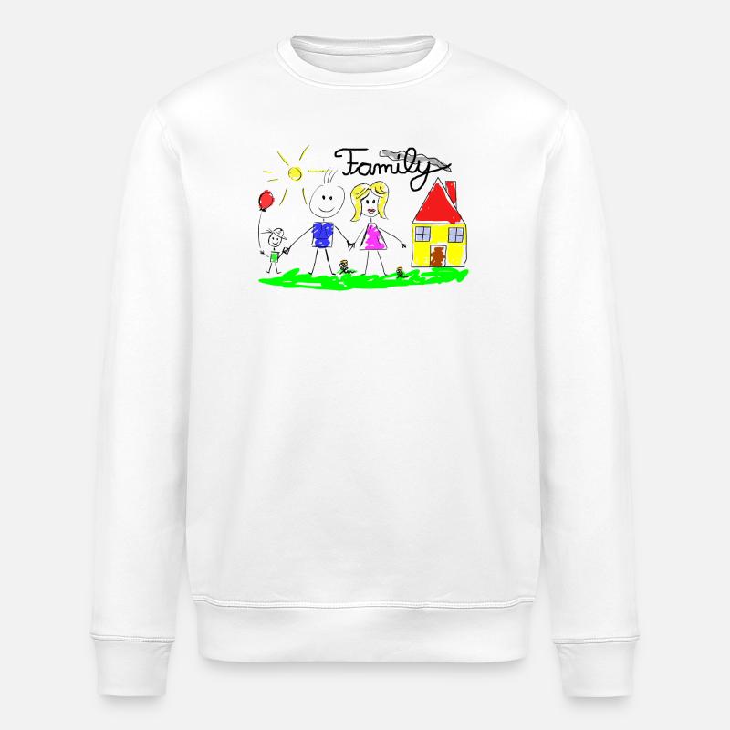 Dessin de lignes familiales - Sweat bio ROLLER Stanley/Stella Unisexe - blanc