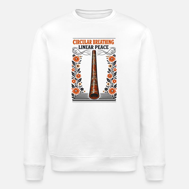 Respiration circulaire, paix intérieure | Didgeridoo - Sweat bio ROLLER Stanley/Stella Unisexe - blanc