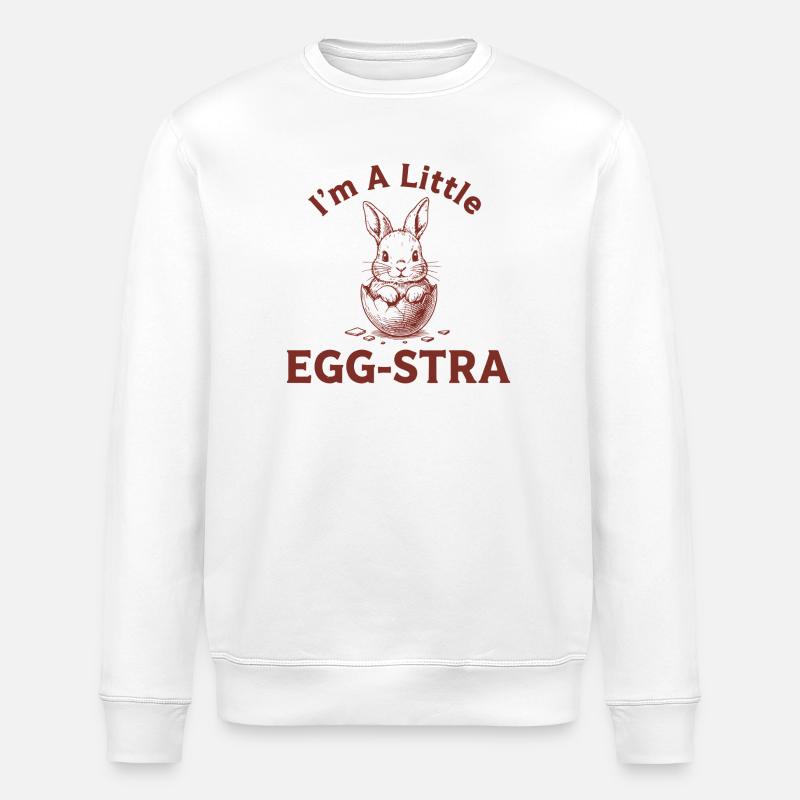 Egg-STRA Bunny Tee - Stanley/Stella Unisex Bio-Sweatshirt ROLLER - Weiß