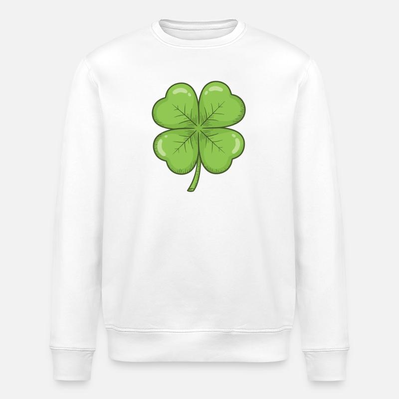 Vierblatt-Kleeblatt-Zauber - Stanley/Stella Unisex Bio-Sweatshirt ROLLER - Weiß