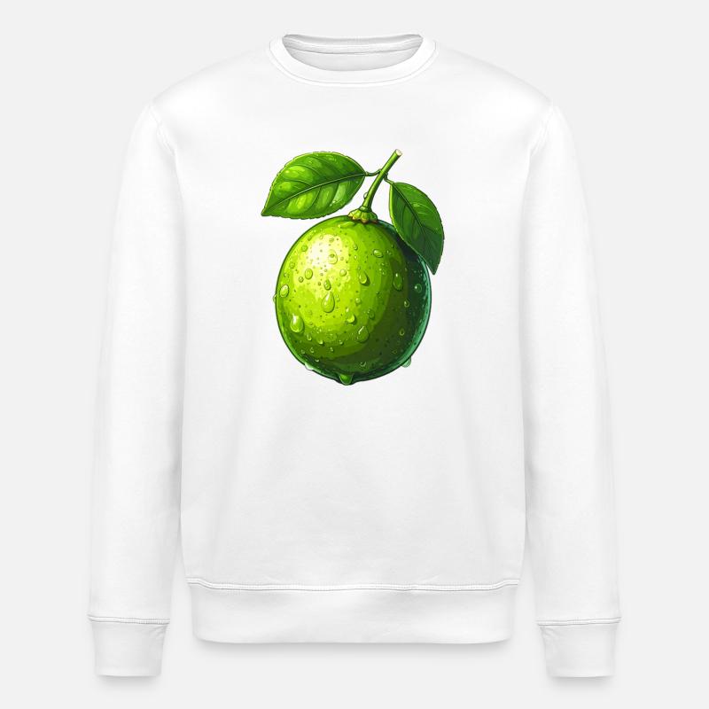 Lime - Stanley/Stella ROLLER Unisex Organic Sweatshirt - white