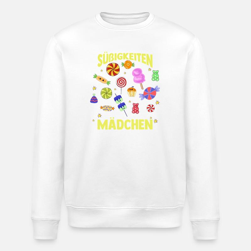 Süschigkeiten Naschkatze Süßes Mädchen - Stanley/Stella Unisex Bio-Sweatshirt ROLLER - Weiß