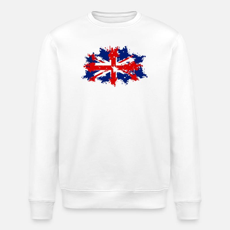 Éclaboussure du drapeau britannique - Sweat bio ROLLER Stanley/Stella Unisexe - blanc