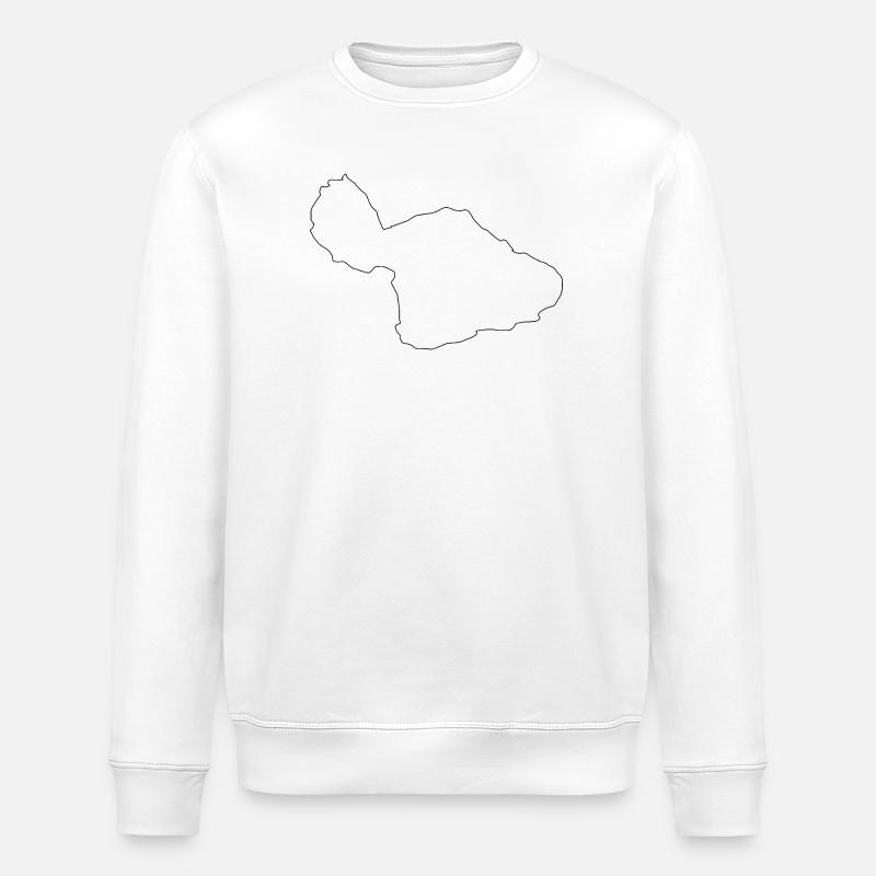 Maui map - Stanley/Stella ROLLER Unisex Organic Sweatshirt - white