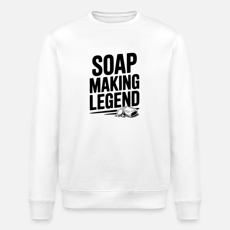 Légende de la fabrication de savon - Sweat bio ROLLER Stanley/Stella Unisexe - blanc