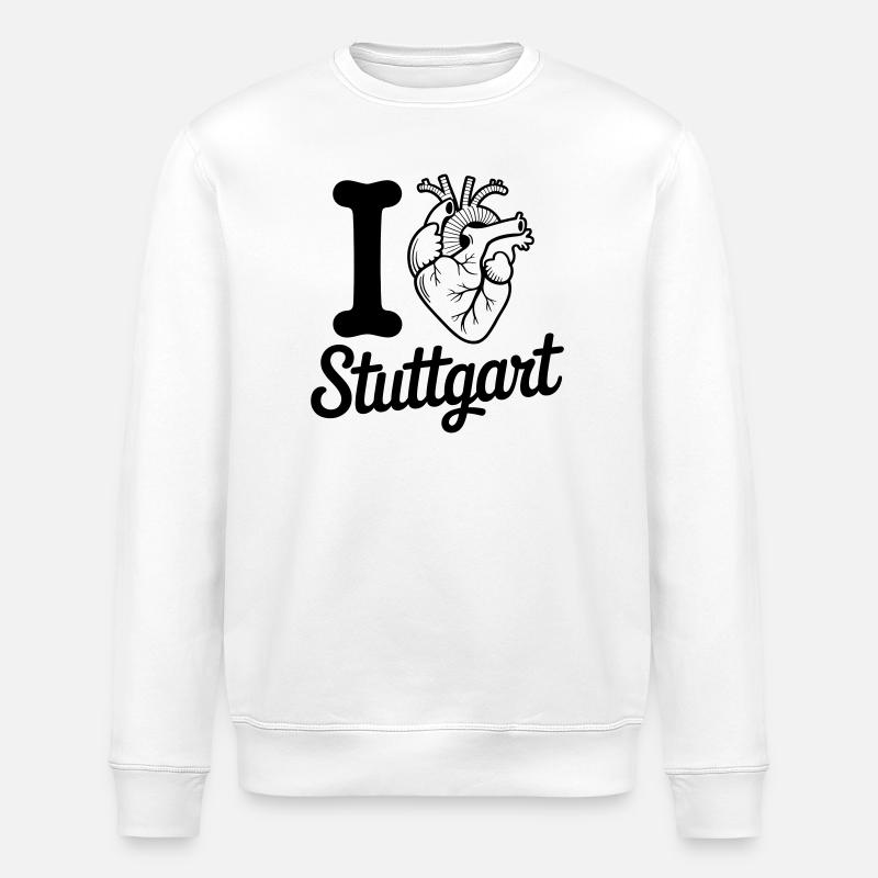 I love Stuttgart - Stanley/Stella ROLLER Unisex Organic Sweatshirt - white