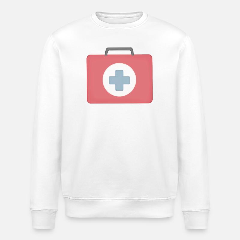 Rot Erste Hilfe Icon Design - Stanley/Stella Unisex Bio-Sweatshirt ROLLER - Weiß