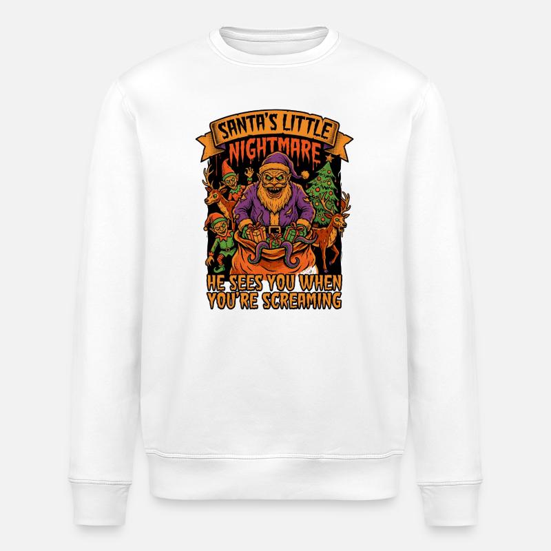 Le petit cauchemar du Père Noël - Sweat bio ROLLER Stanley/Stella Unisexe - blanc