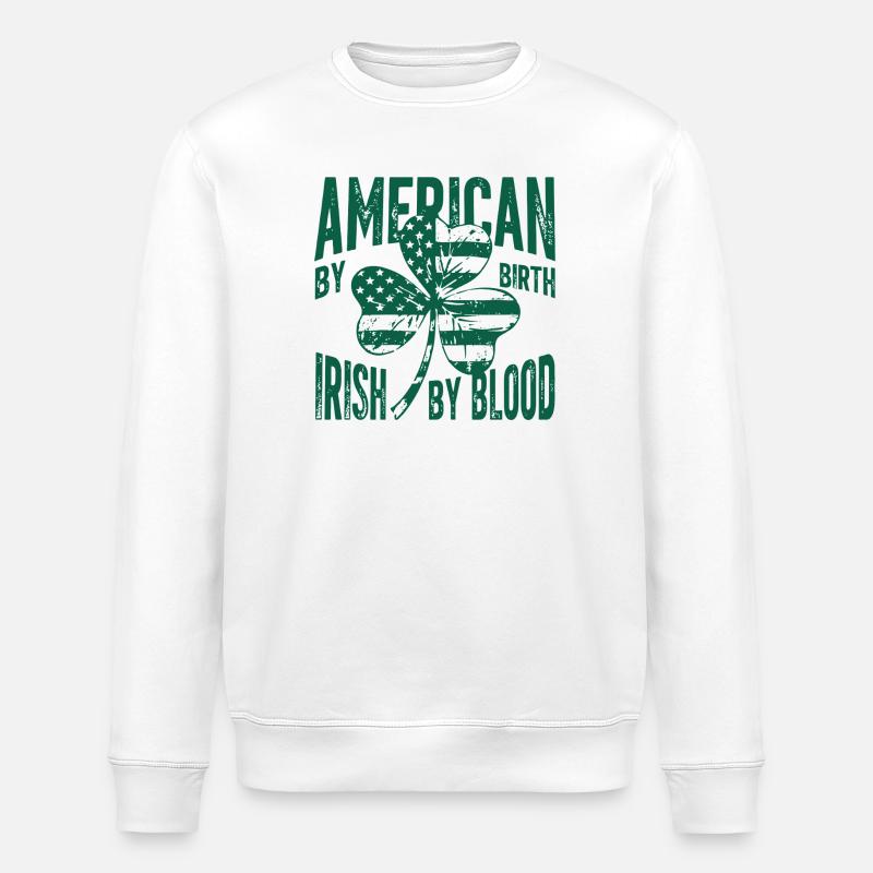 Irisch-Amerikanischer Wurzeltee - Stanley/Stella Unisex Bio-Sweatshirt ROLLER - Weiß