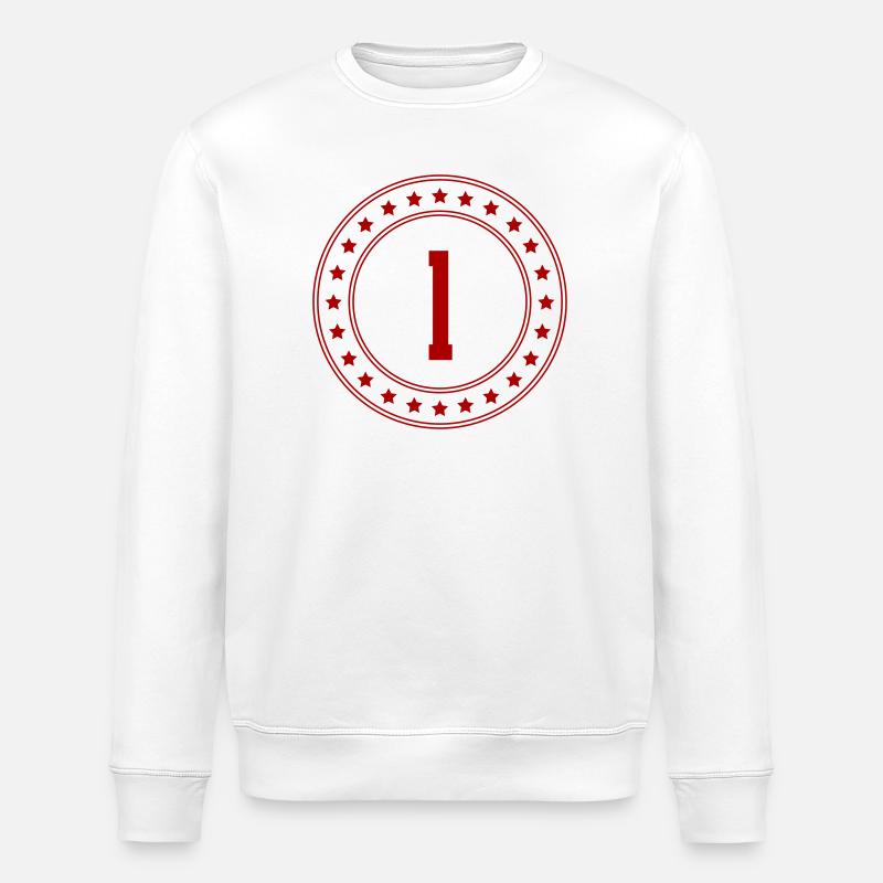 Erstes Platz Emblem mit Sternkreis - Stanley/Stella Unisex Bio-Sweatshirt ROLLER - Weiß