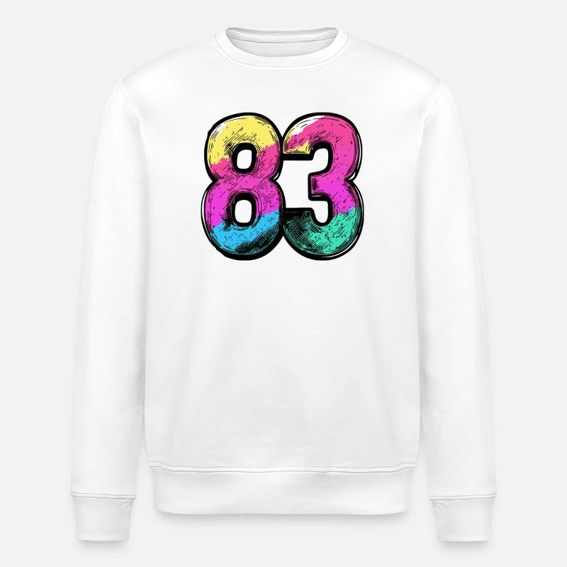 83 Zahl Bunt - Stanley/Stella Unisex Bio-Sweatshirt ROLLER - Weiß