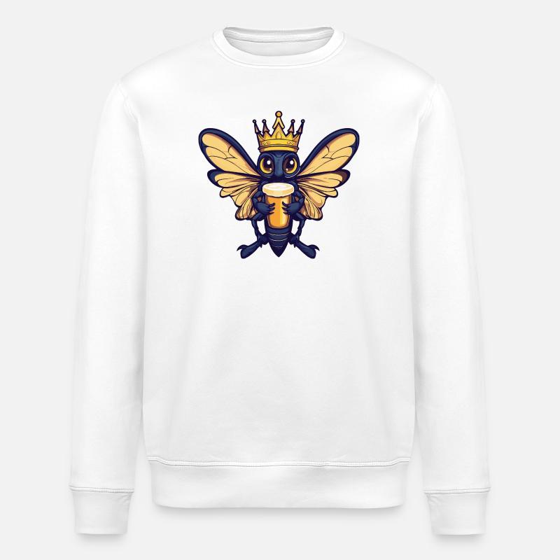 Libelle Bier König - Stanley/Stella Unisex Bio-Sweatshirt ROLLER - Weiß