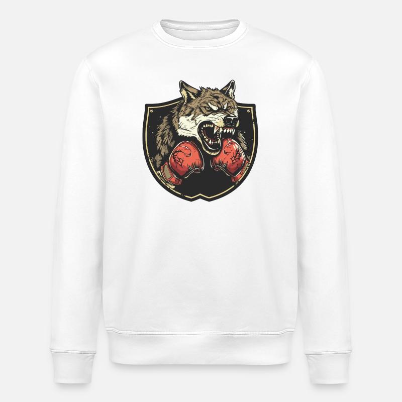 Wolf Boxer MMA - Stanley/Stella Unisex Bio-Sweatshirt ROLLER - Weiß