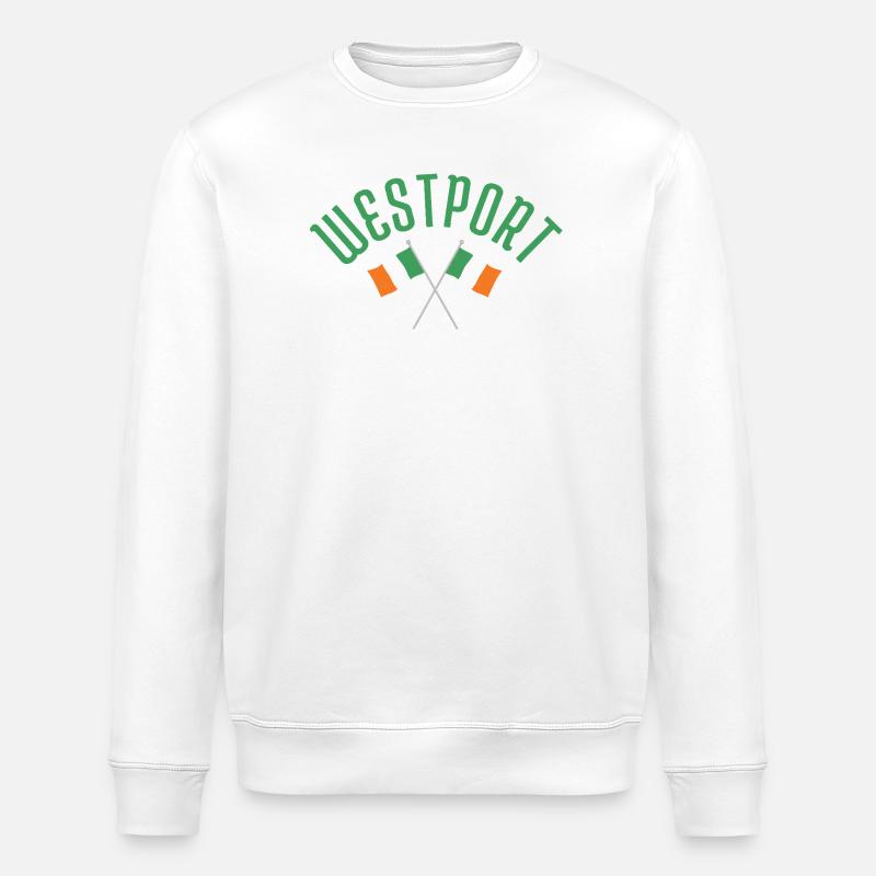 Westport Irish Flags Emblem - Stanley/Stella Unisex Bio-Sweatshirt ROLLER - Weiß