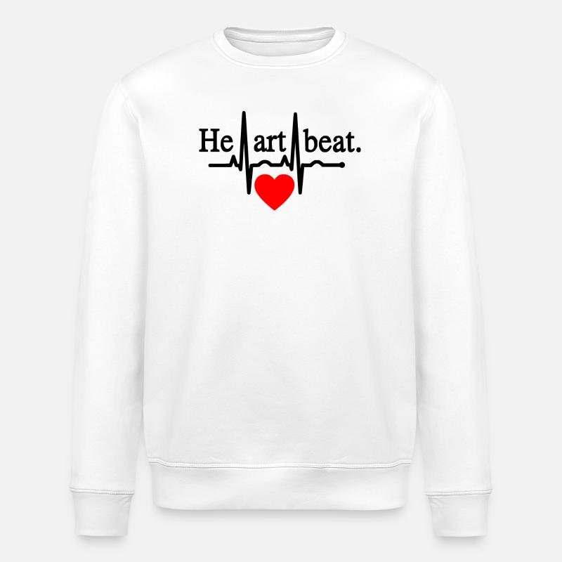 Heartbeat - Schwarz - Stanley/Stella Unisex Bio-Sweatshirt ROLLER - Weiß
