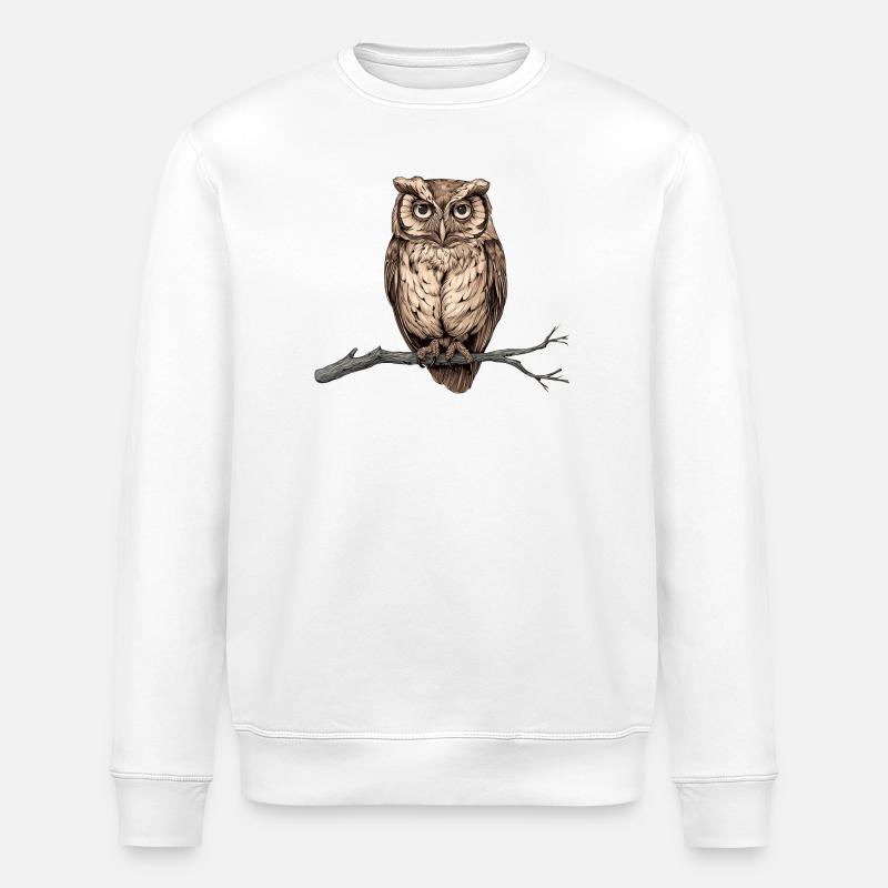 charmante Eule - Stanley/Stella Unisex Bio-Sweatshirt ROLLER - Weiß