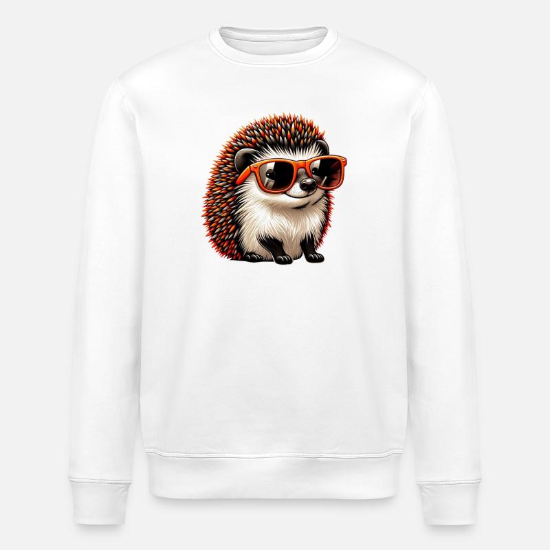 Igel Mit Sonnenbrille Igel Sarkasmus Tierliebhaber - Stanley/Stella Unisex Bio-Sweatshirt ROLLER - Weiß