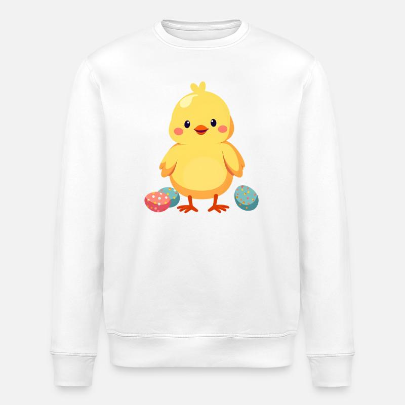 Poussins à Pâques - Sweat bio ROLLER Stanley/Stella Unisexe - blanc