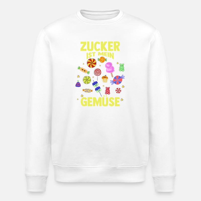 Süschigkeiten Naschkatze Süßes Mädchen - Stanley/Stella Unisex Bio-Sweatshirt ROLLER - Weiß