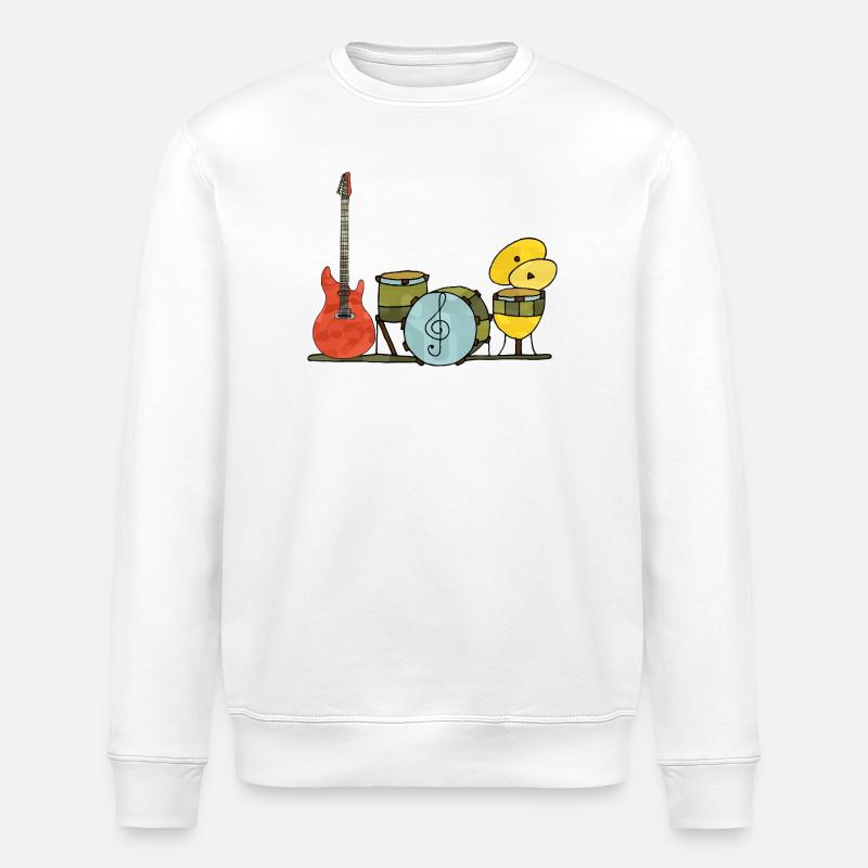Musikinstrumente - Stanley/Stella Unisex Bio-Sweatshirt ROLLER - Weiß