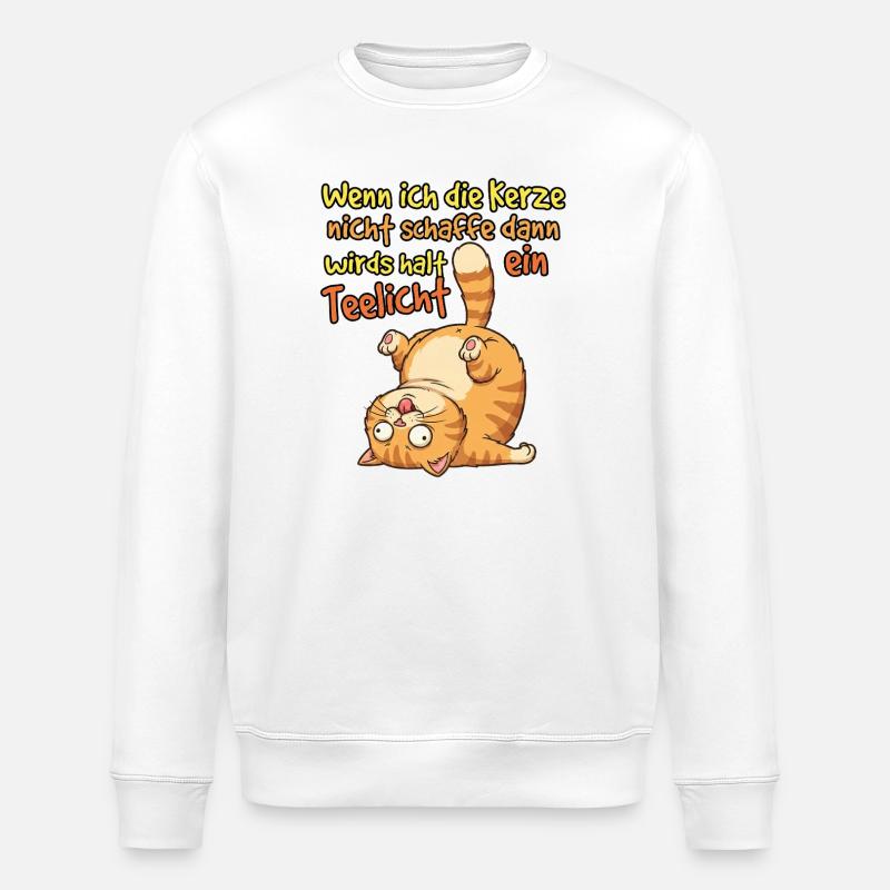 Comic Yoga Katze - Stanley/Stella Unisex Bio-Sweatshirt ROLLER - Weiß