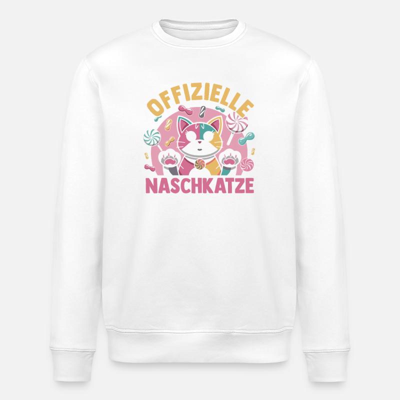 Süschigkeiten Naschkatze Süßes Mädchen - Stanley/Stella Unisex Bio-Sweatshirt ROLLER - Weiß