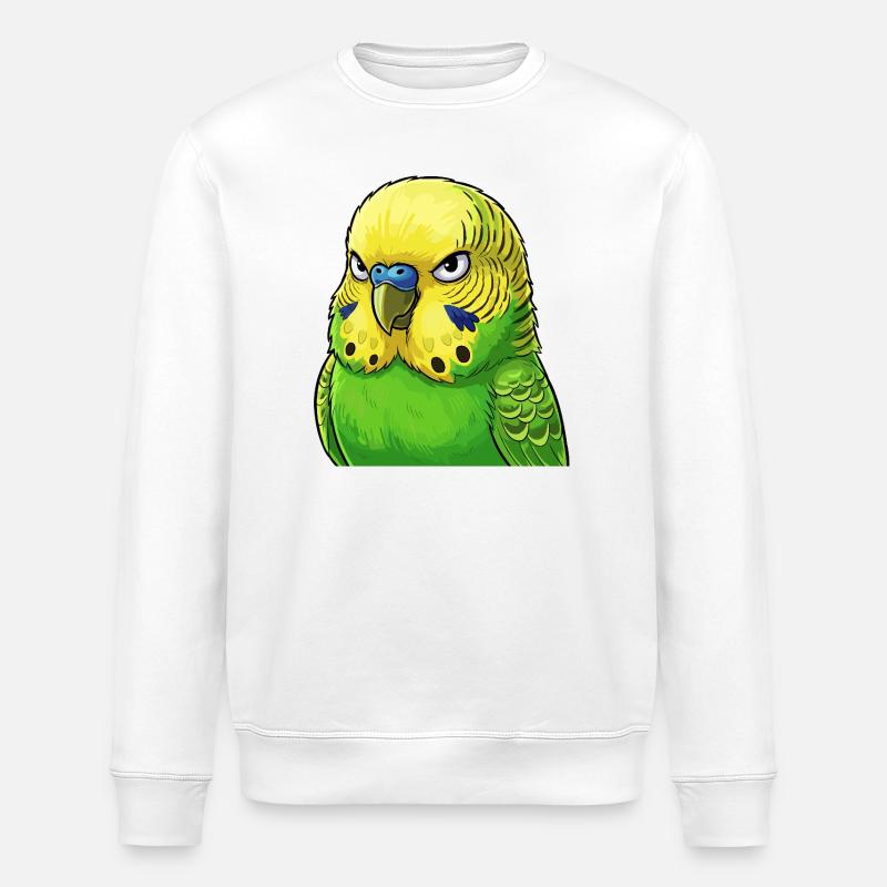 Jaune vert perruche vibrant - Sweat bio ROLLER Stanley/Stella Unisexe - blanc