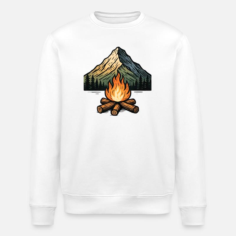 Bergcampfire Feuerzauber - Stanley/Stella Unisex Bio-Sweatshirt ROLLER - Weiß