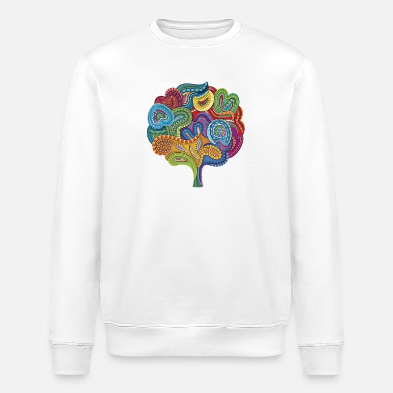 Blühende Koralle - Stanley/Stella Unisex Bio-Sweatshirt ROLLER - Weiß