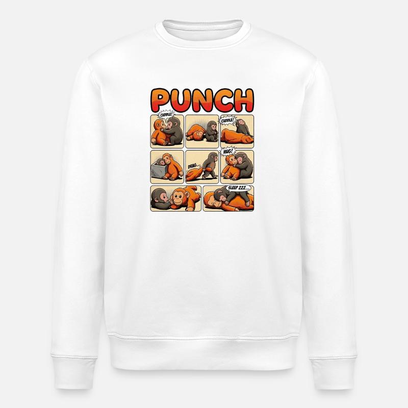 Affenbaby Punch - Stanley/Stella Unisex Bio-Sweatshirt ROLLER - Weiß