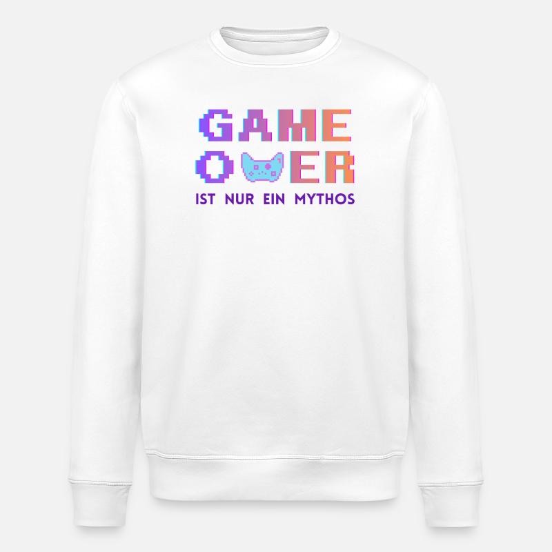 Game Over Mythos Pixel Gradient - Stanley/Stella ROLLER Unisex Organic Sweatshirt - white