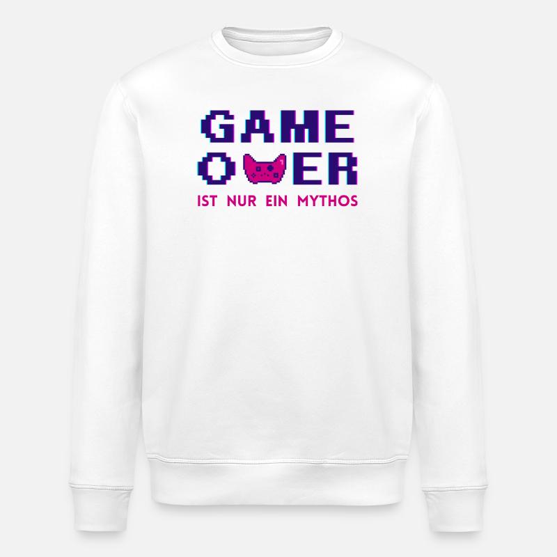 Game Over Mythos Dark Retro Pixel - Stanley/Stella ROLLER Unisex Organic Sweatshirt - white
