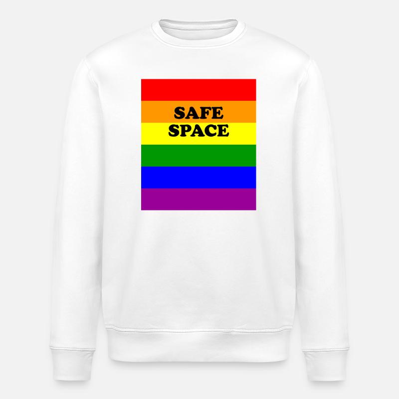 LGBT-Safe-Space-Regenbogenflagge - Stanley/Stella Unisex Bio-Sweatshirt ROLLER - Weiß