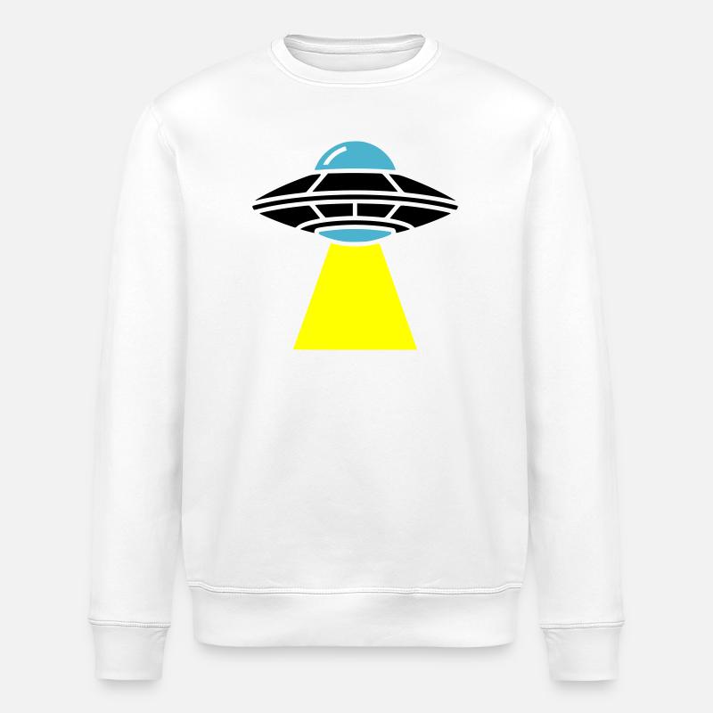 UFO Alien Raumschiff Licht - Stanley/Stella Unisex Bio-Sweatshirt ROLLER - Weiß