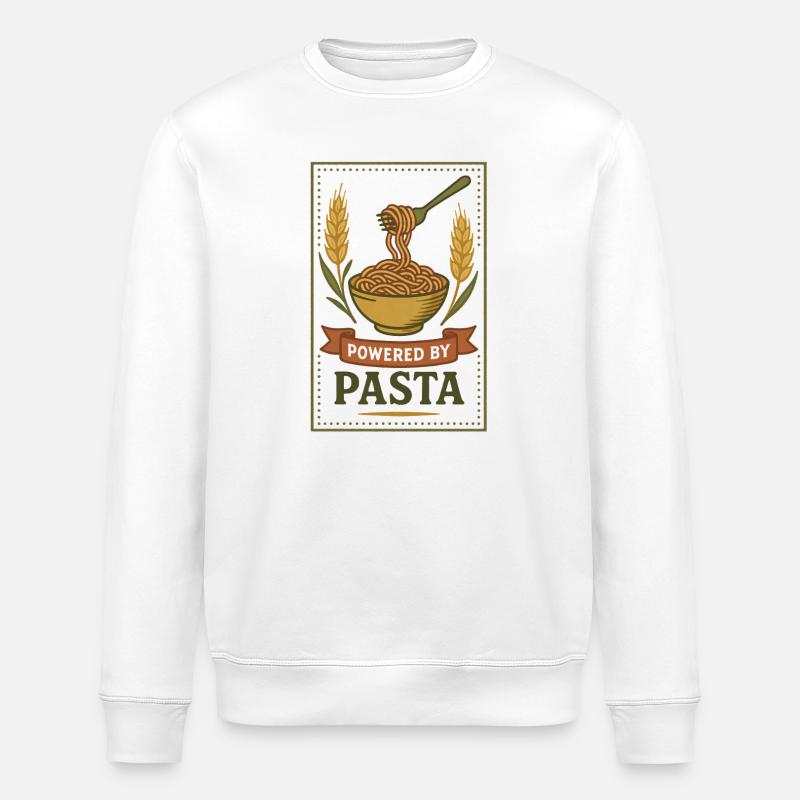 Powered by Pasta | Pasta power - Stanley/Stella ROLLER Unisex Organic Sweatshirt - white