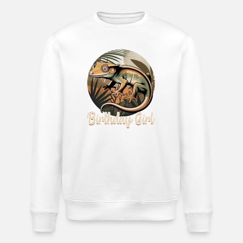 Gecko à crête reptile drôle - Sweat bio ROLLER Stanley/Stella Unisexe - blanc