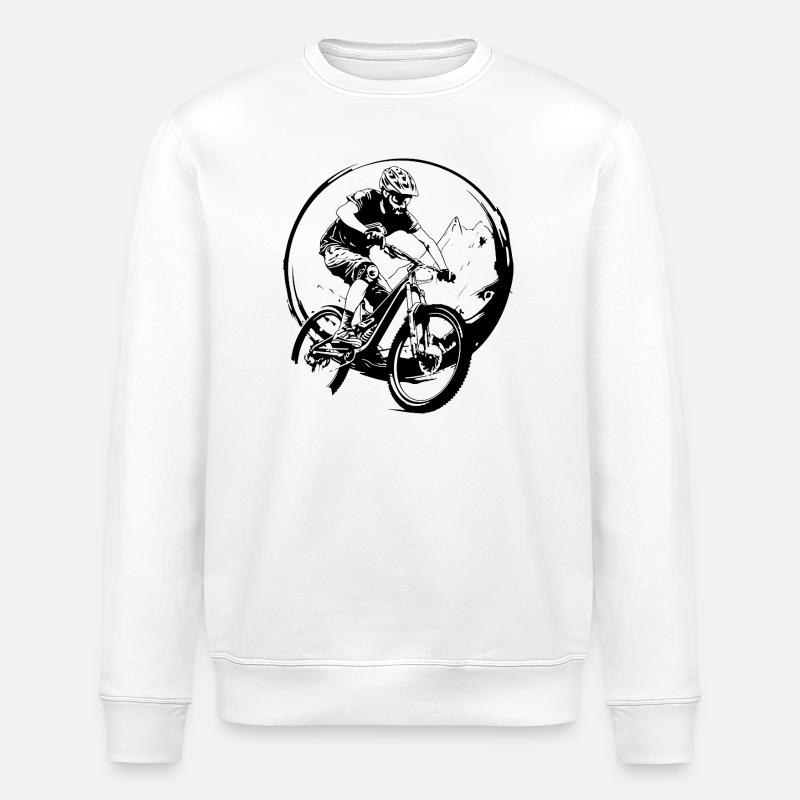 Silhouette de l’homme VTT - Sweat bio ROLLER Stanley/Stella Unisexe - blanc