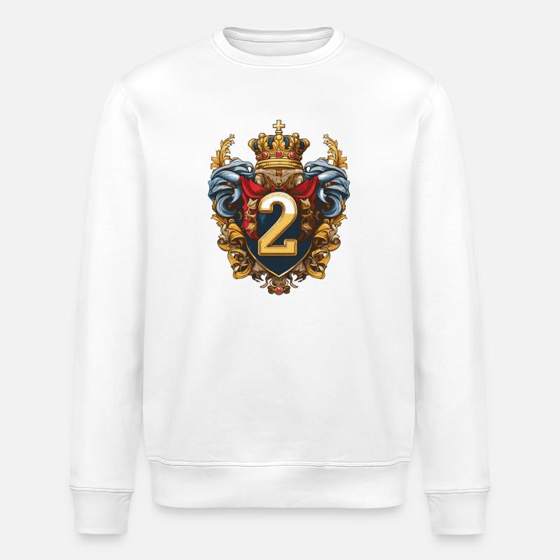 2 Antal våbenskjolde - Stanley/Stella økologisk unisex-sweatshirt ROLLER - hvid