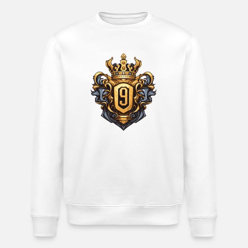 9 Zahl Wappen - Stanley/Stella Unisex Bio-Sweatshirt ROLLER - Weiß