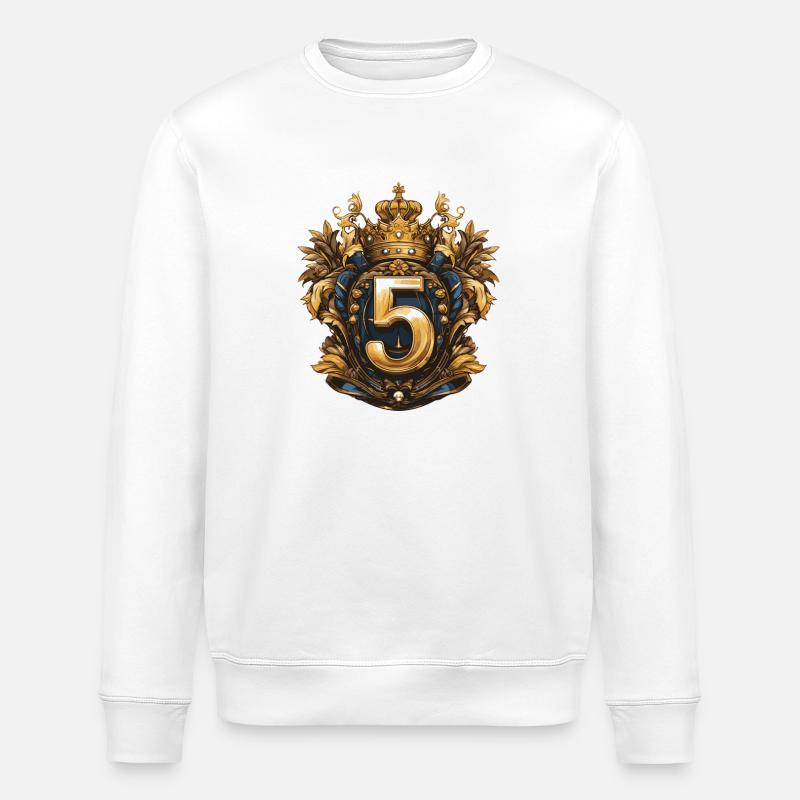 5 Zahl Wappen - Stanley/Stella Unisex Bio-Sweatshirt ROLLER - Weiß